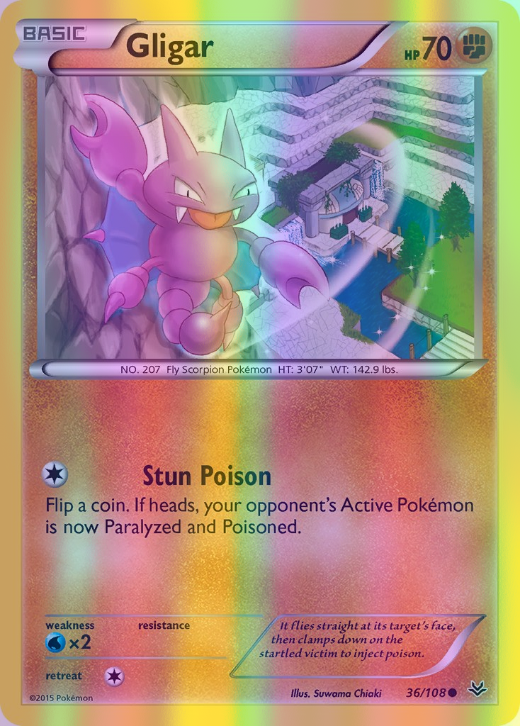 Gligar - 036/108 (ROS) Common - Near Mint Reverse Holofoil