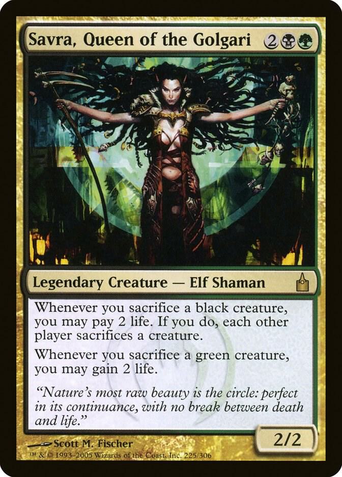 Savra, Queen of the Golgari (RAV-R) Light Play