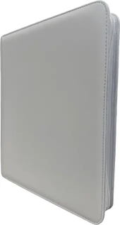 Premium 9-Pocket Toploader Zippered Binder - White