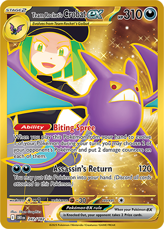 Team Rocket's Crobat ex - 242/182 (DRI) Hyper Rare