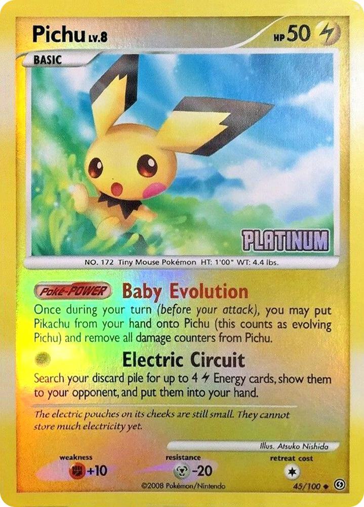 Pichu (45/100) Platinum Light Play Promo
