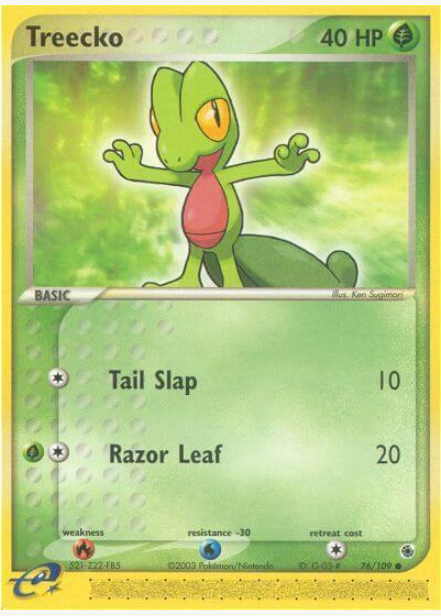 Treecko - 076/109 (RS) Common - Light Play Reverse Holofoil