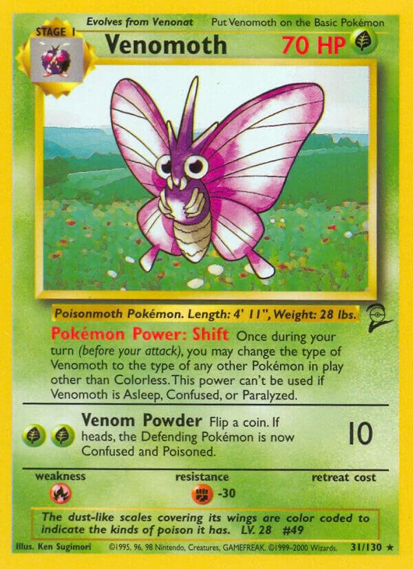 Venomoth - 031/130 (BS2) Rare - Heavy Play