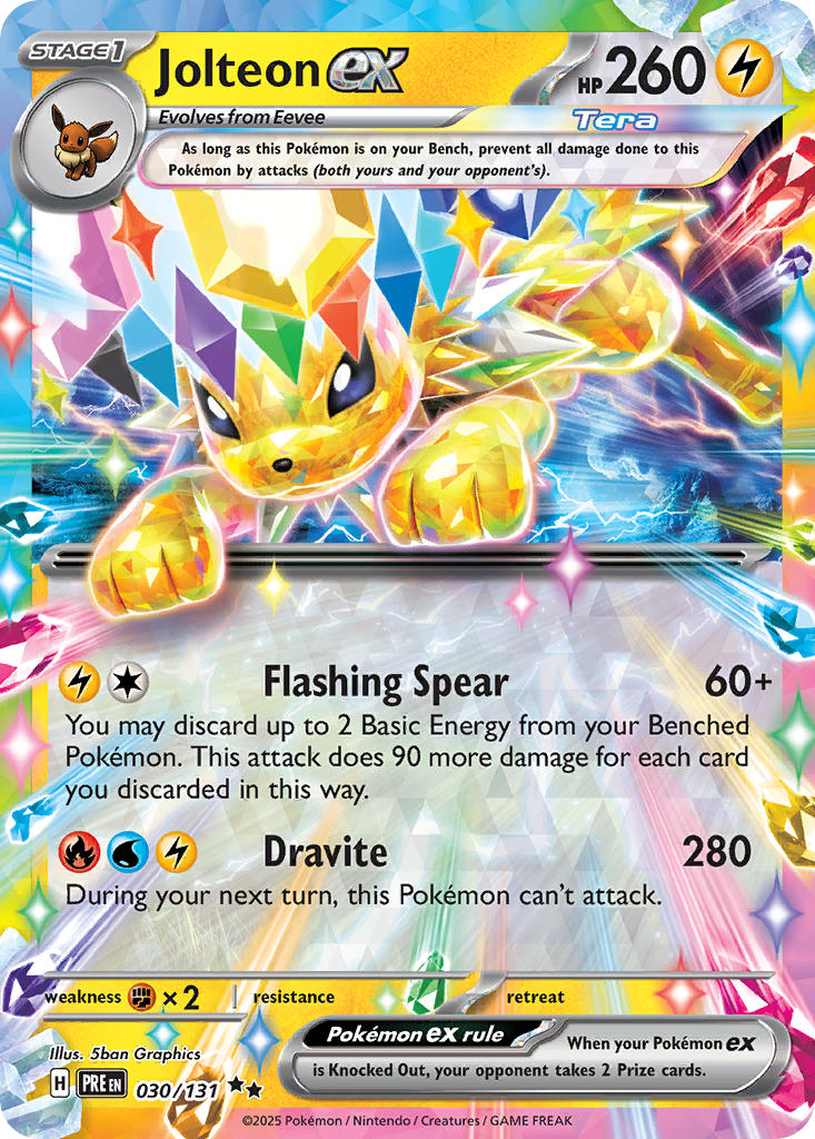 Jolteon ex - 030/131 (PRE) Double Rare - Near Mint Holofoil