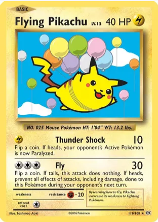 Flying Pikachu - 110/108 (EVO) Rare - Near Mint