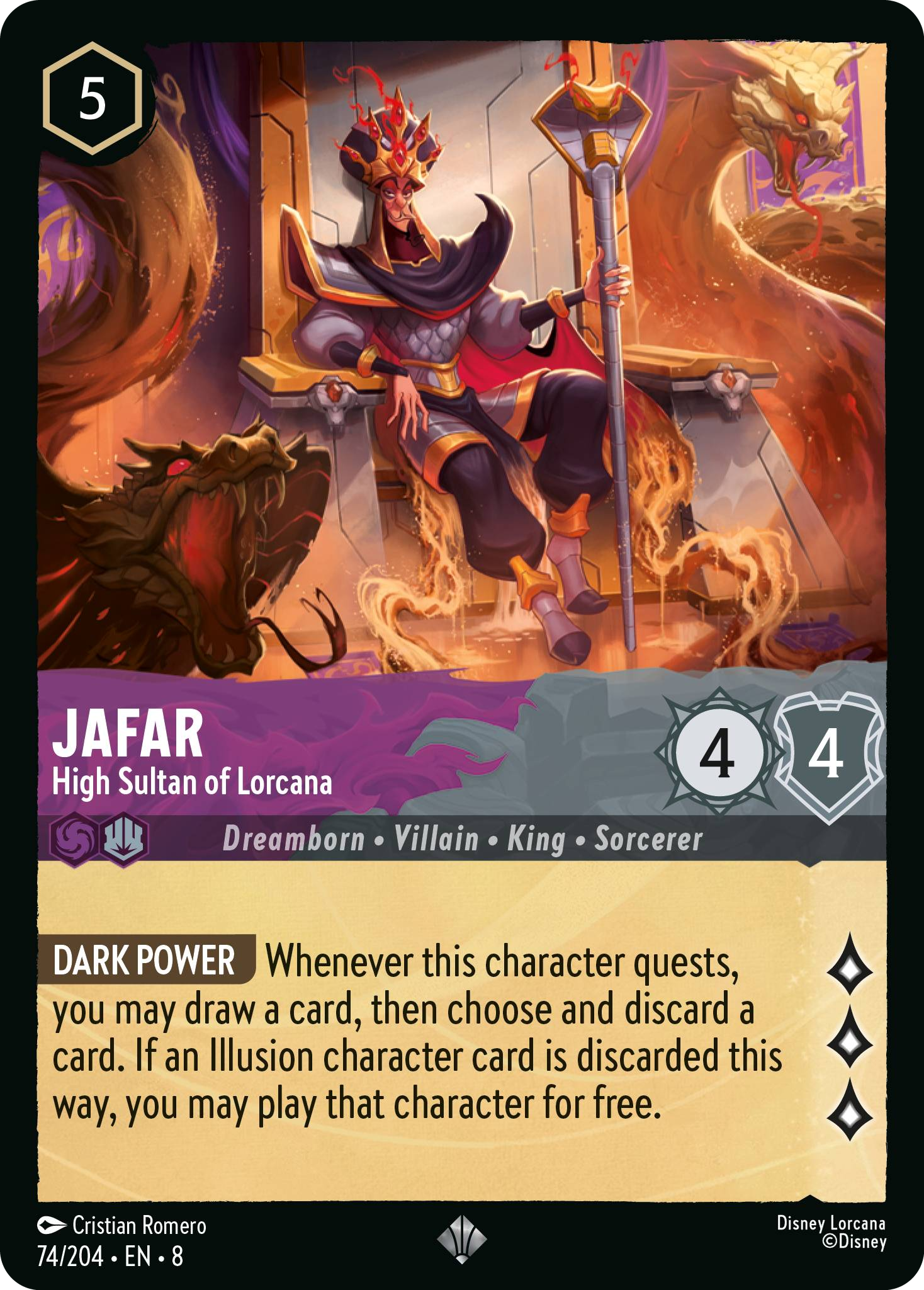 Jafar - High Sultan of Lorcana (Reign of Jafar - 074/204 ) Super Rare