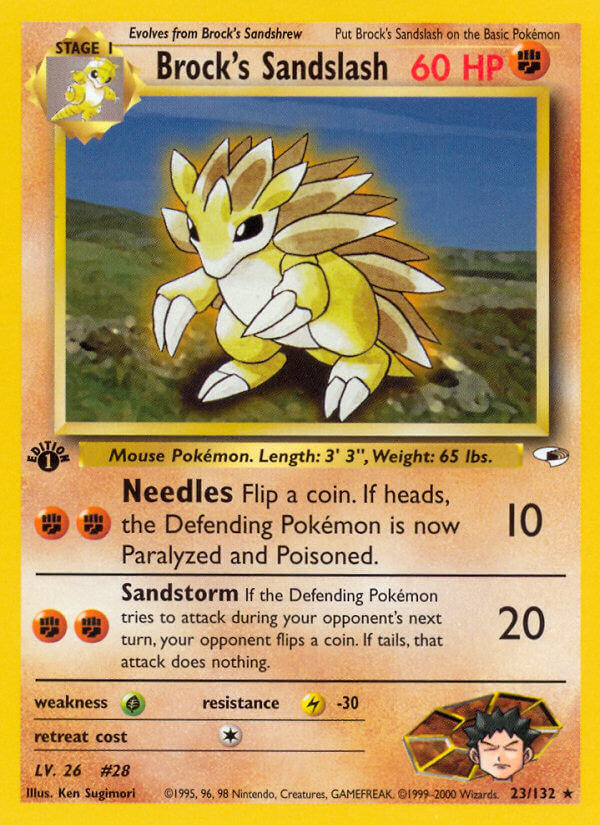 Brock's Sandslash - 23/132 (G1) Rare - Light Play 1st Edition