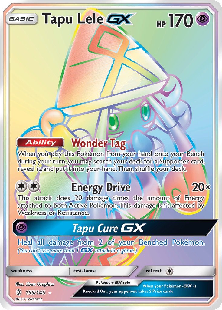 Tapu Lele GX (Secret) - 155/145 (SM:GRI) Secret Rare - Near Mint Holofoil