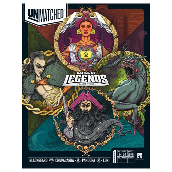 Unmatched: Battle of Legends Vol. 3 - Blackbeard, Chupacabra, Pandora, & Loki