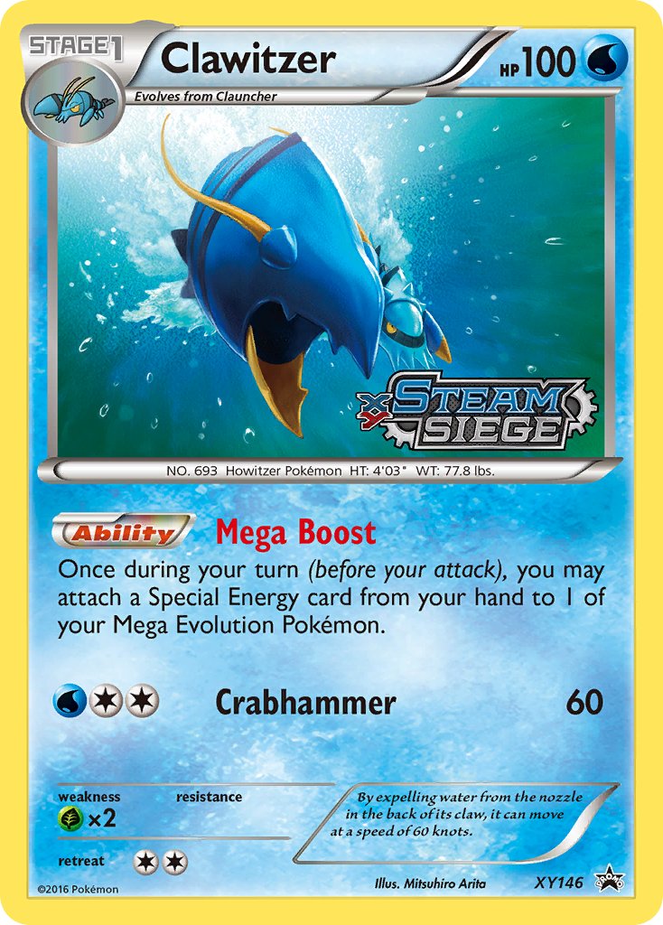 Clawitzer (XY Steam Siege Prerelease) - XY146 (XY:PR) Promo - Near Mint Holofoil