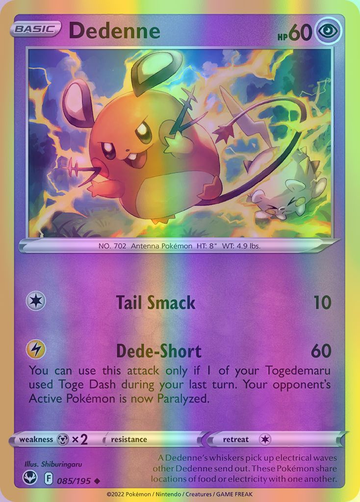 Dedenne - 085/195 (SWSH12) Uncommon - Near Mint Reverse Holofoil Dedenne - 085/195 (SWSH12) Uncommon - Near Mint Reverse Holofoil