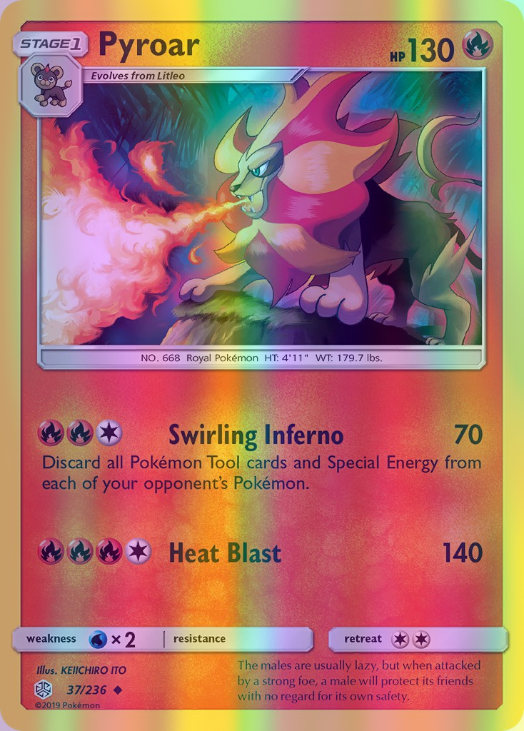 Pyroar - 037/236 (CEC) Uncommon - Near Mint Reverse Holofoil