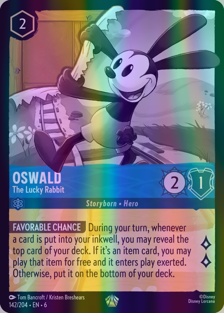 Oswald - The Lucky Rabbit (Azurite Sea 142/204) Legendary - Near Mint Cold Foil