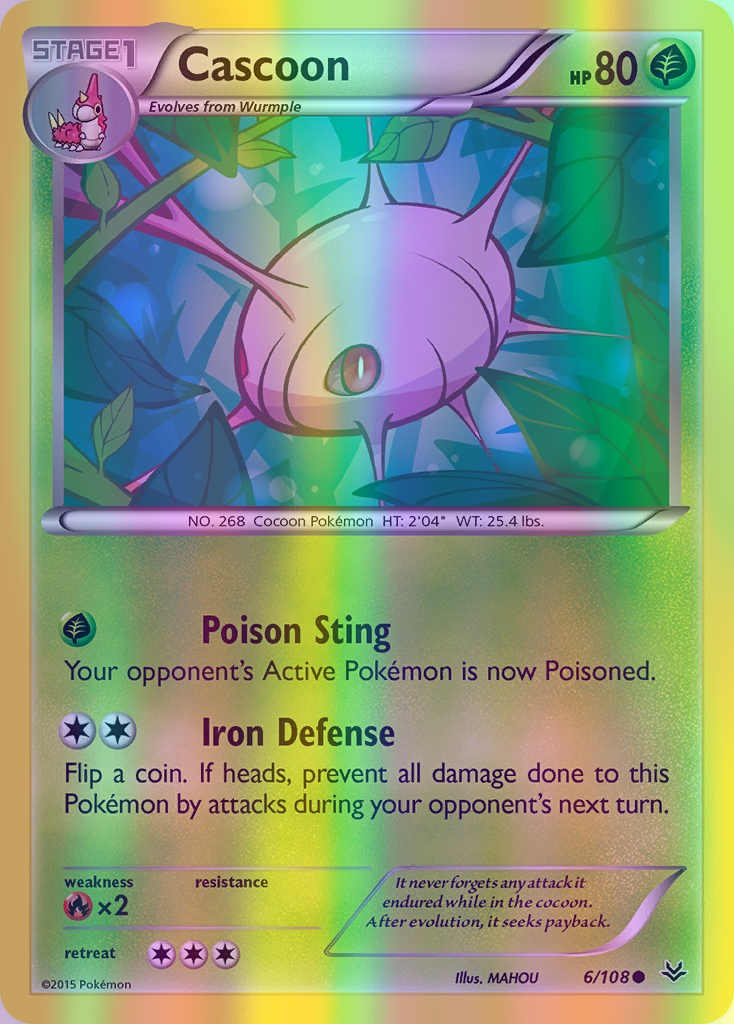 Cascoon - 006/108 (ROS) Common - Near Mint Reverse Holofoil