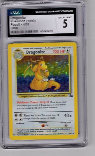 Dragonite - 04/62 (FO) Holo Rare - Unlimited Holofoil (Graded CGC 5)
