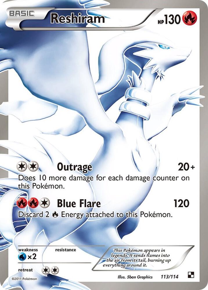 Reshiram - 113/114 (BLW) Ultra Rare - Light Play Holofoil