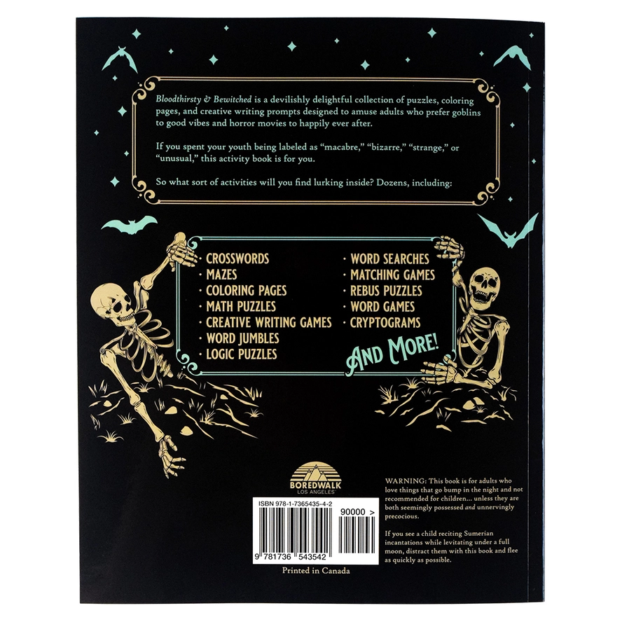 Bloodthirsty and Bewitched Adult Activity Book
