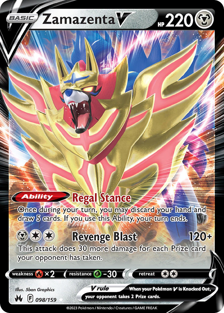 Zamazenta V - 098/159 (CRZ) Ultra Rare - Near Mint Holofoil