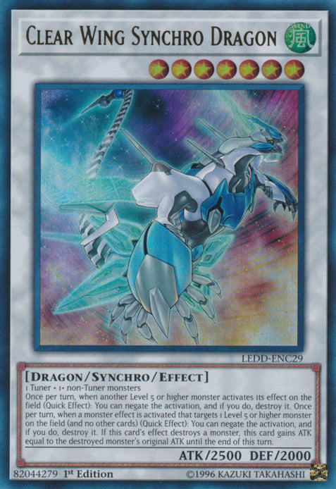 Clear Wing Synchro Dragon (LEDD-EDC29) 1st. Ed. Ultra Rare