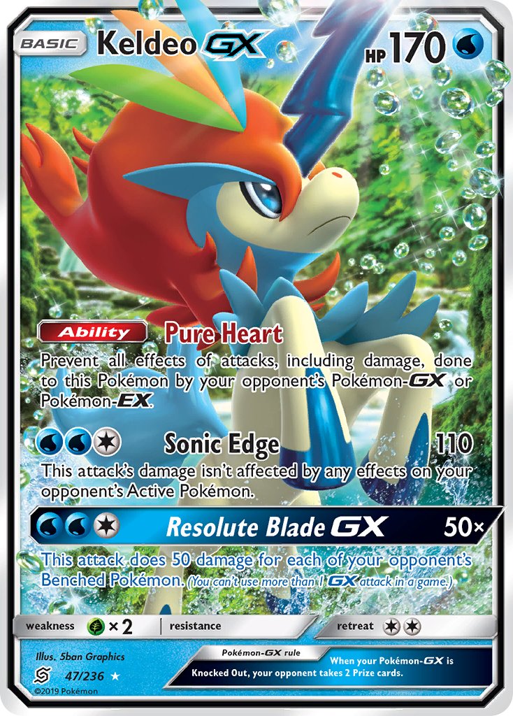 Keldeo GX - 47/236 (SM11) Ultra Rare - Near Mint Holofoil