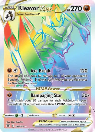 Kleavor VSTAR - 196/189 (SWSH10) Secret Rare - Near Mint Holofoil