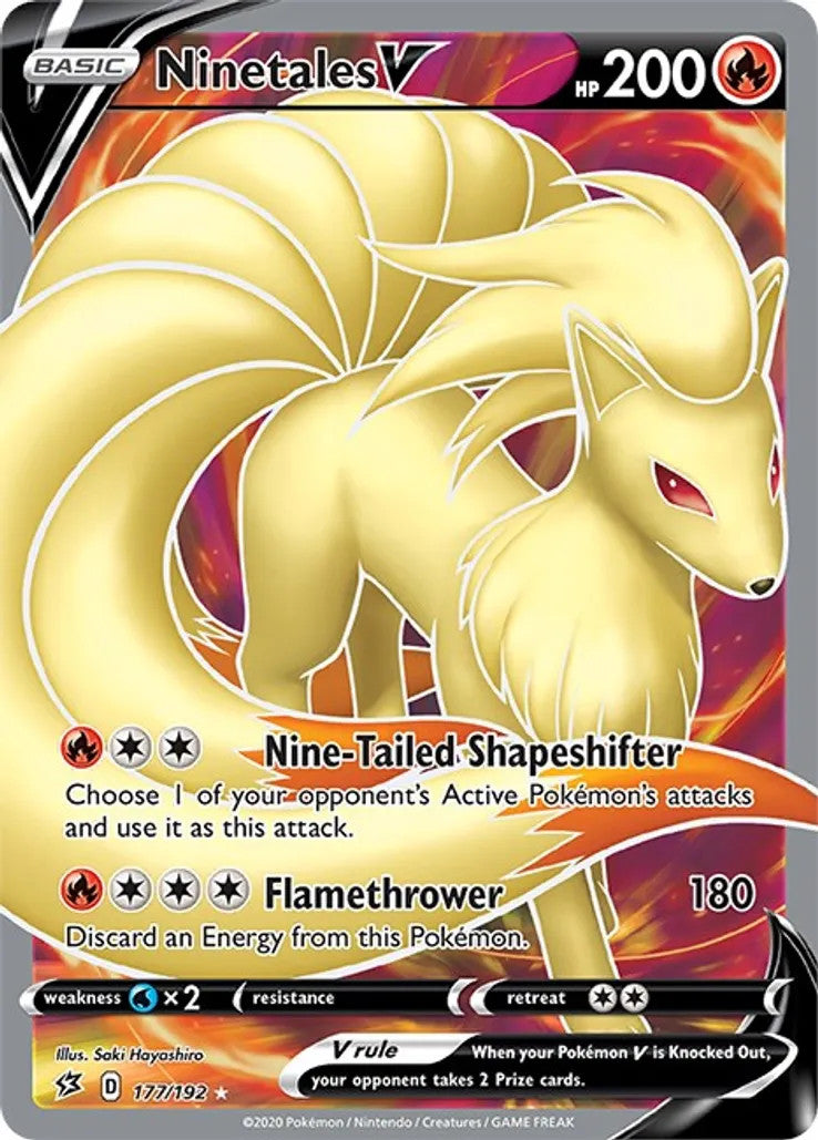 Ninetales V (Full Art) - 177/192 (SWSH02) Ultra Rare - Near Mint Holofoil
