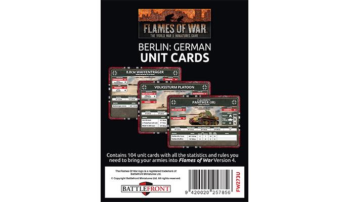 Flames of War: WWII: Unit Cards (FW273U) - Berlin: German