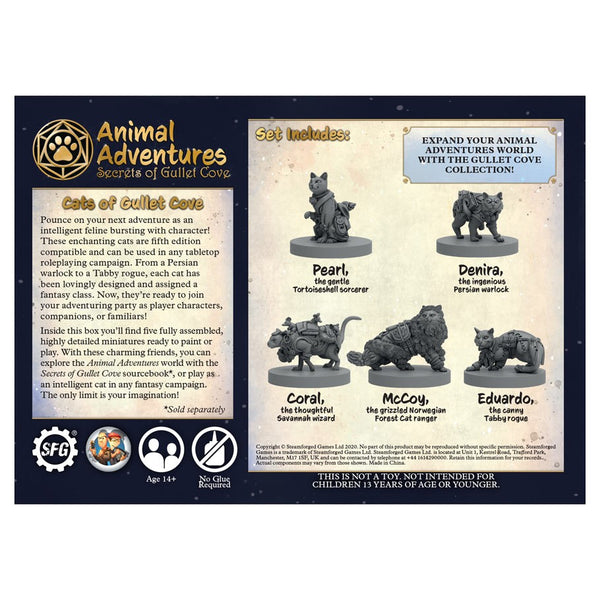 Animal Adventures RPG: Secrets of Gullet Cove - Cats of Gullets Cove Miniatures