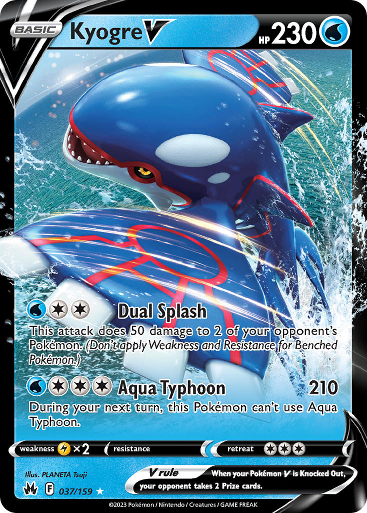Kyogre V - 037/159 (CRZ) Ultra Rare - Near Mint Holofoil
