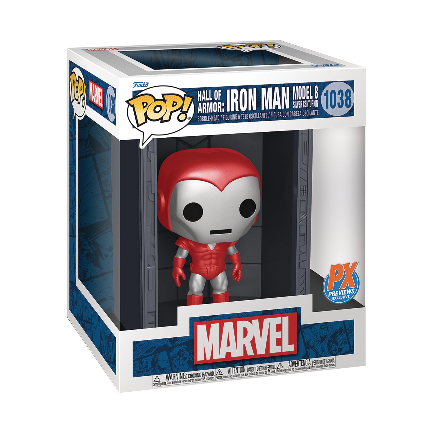 POP Figure Deluxe: Marvel Hall of Armor #1038 - Iron Man Model 8 Silver Centurion (PX)