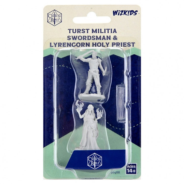 Critical Role: Unpainted Miniatures - Turst Militia Swordsman & Lyrengon Holy Priest (90468)