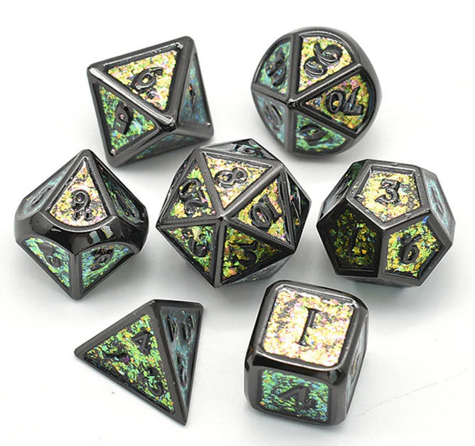 Color Shifting: Fields of Green RPG Metal Dice Set