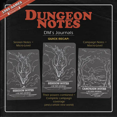 Dungeon Notes: 5E DM's Journals 3 Pack (Black)