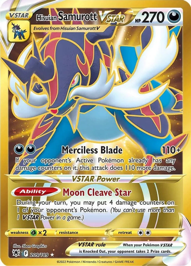 Hisuian Samurott VSTAR - 209/189 (SWSH10) Secret Rare - Near Mint Holofoil