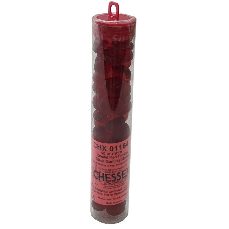 CHX01124: Glass Stones Tube - Red (25)