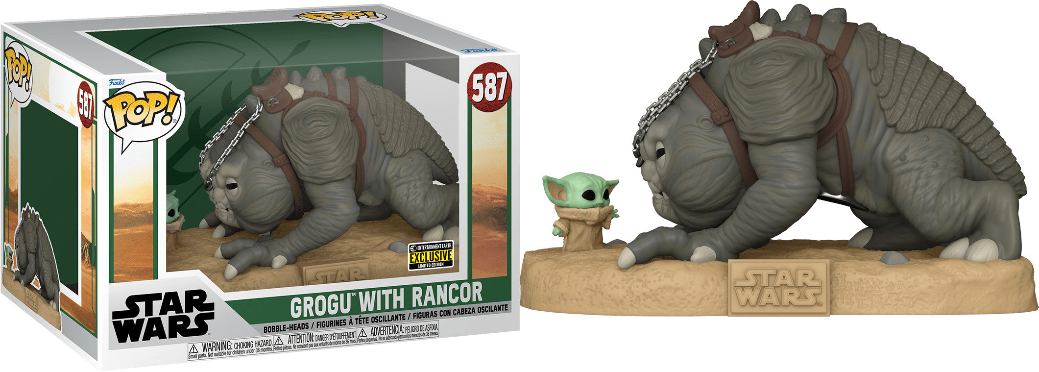 POP Figure Deluxe: Star Wars #0587 - Grogu with Rancor (EE Exclusive)