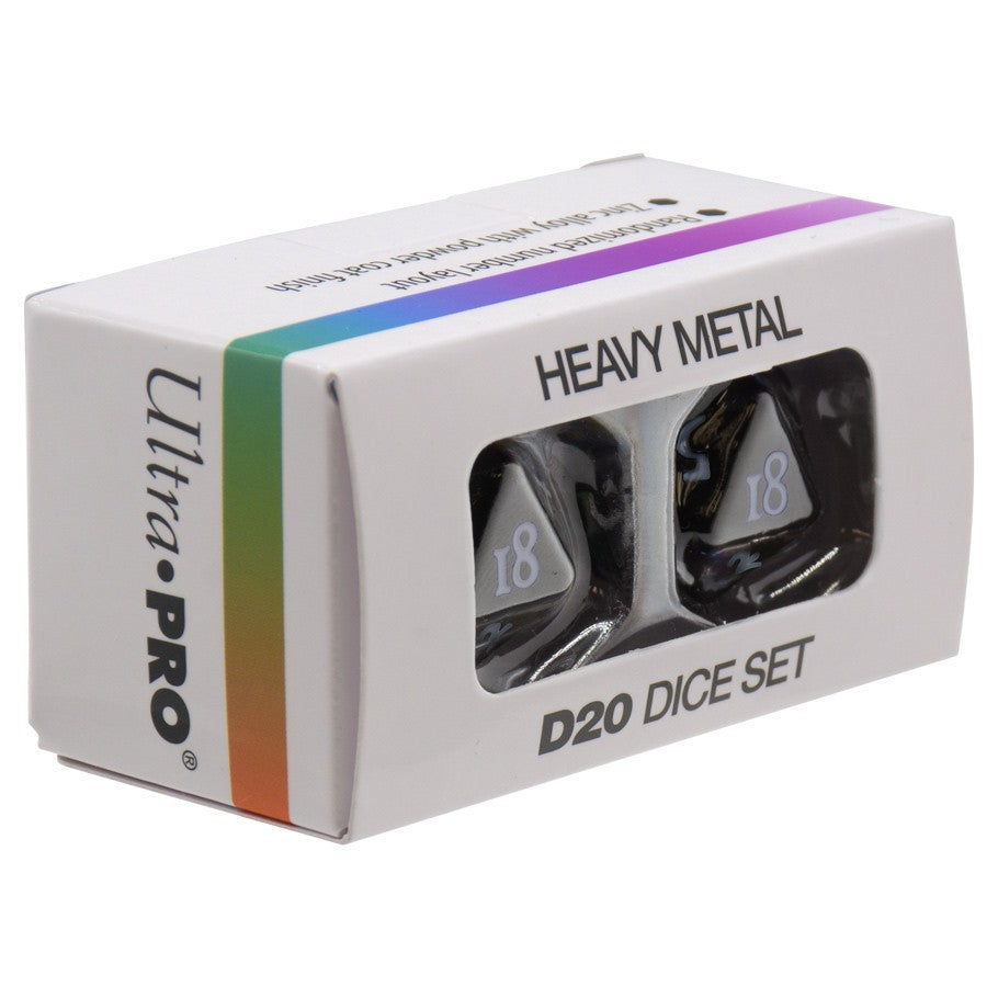 Ultra-PRO: Dice Set - Heavy Metal: Vivid - Black 2d20