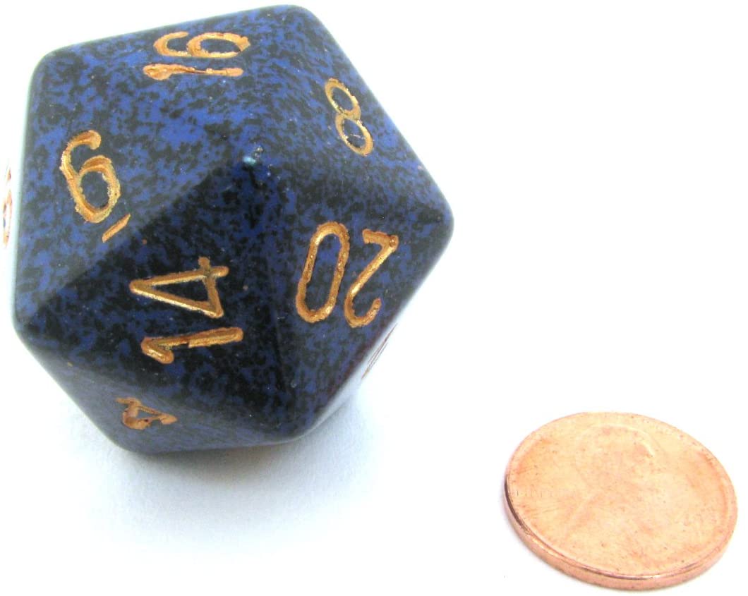CHXXS2093: Speckled - 34mm D20 Golden Cobalt