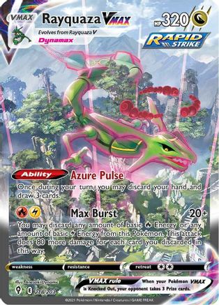 Rayquaza VMAX (Alternate Art Secret) - 218/203 (SWSH07) Secret Rare - Near Mint Holofoil