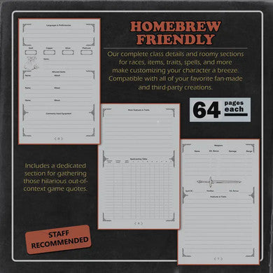 Dungeon Notes: 5E Players Journals 3 Pack (Yellow)