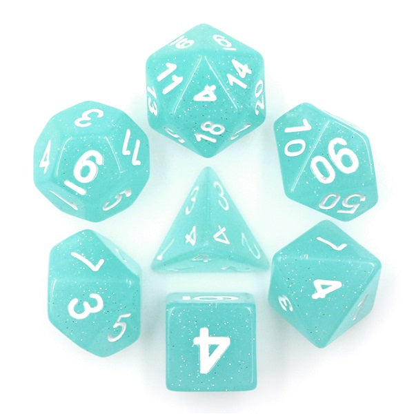 HDTG-09: Translucent Glitter - Lime Blue Poly Set (7)