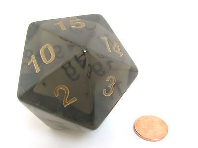 Transparent: 55mm Smoke Gold Countdown D20