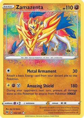 Zamazenta - 102/185 (SWSH04) Amazing Rare - Near Mint Holofoil