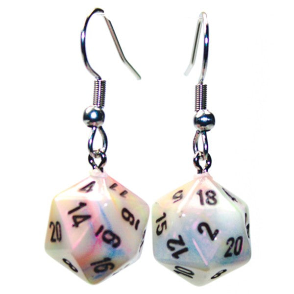 CHX54206: Hook Earrings - Festive: Mini d20 Circus (Pair)