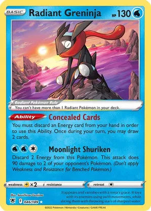 Radiant Greninja - 046/189 (SWSH10) Radiant Rare - Near Mint Holofoil