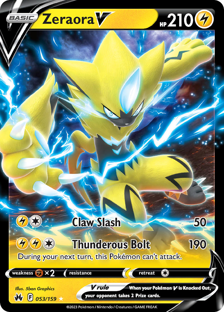 Zeraora V - 053/159 (CRZ) Ultra Rare - Near Mint Holofoil