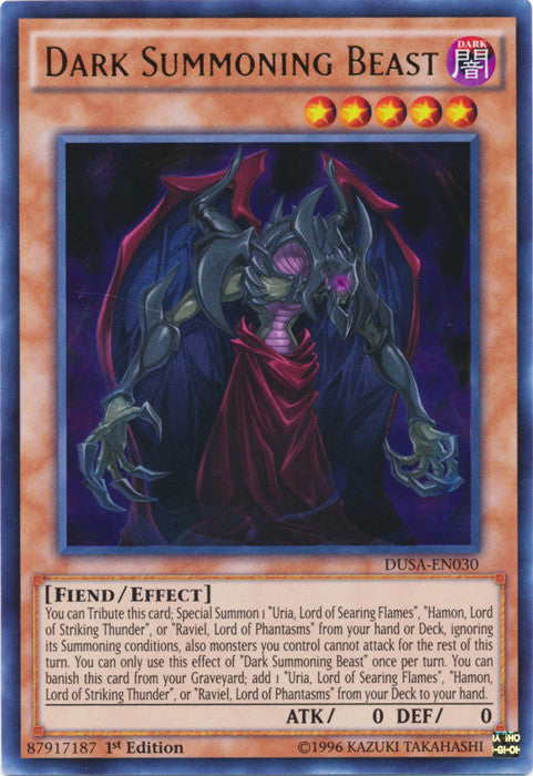 Dark Summoning Beast (DUSA-EN030) 1st Edition Ultra Rare