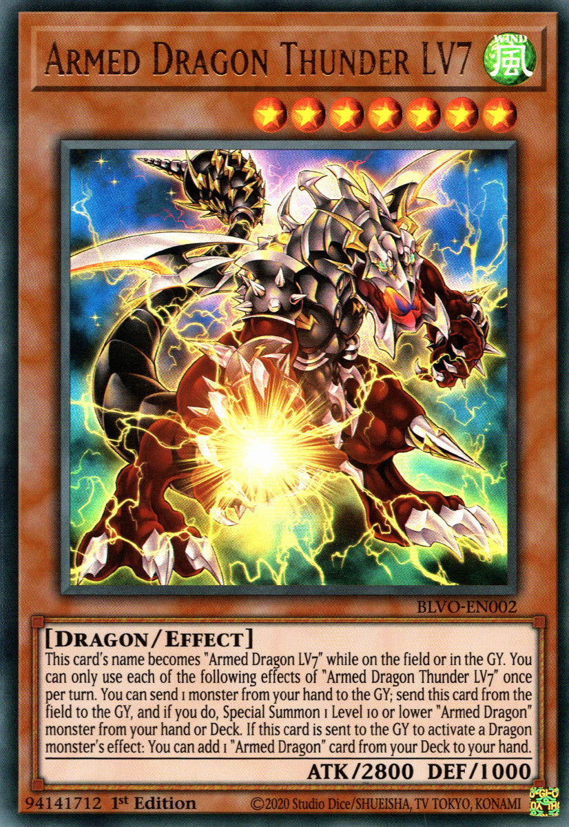 Armed Dragon Thunder LV7 (BLVO-EN002) Ultra Rare - Near Mint 1st Edition