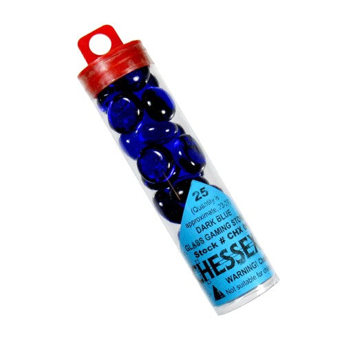CHX01126: Glass Stones Tube - Dark Blue (25)