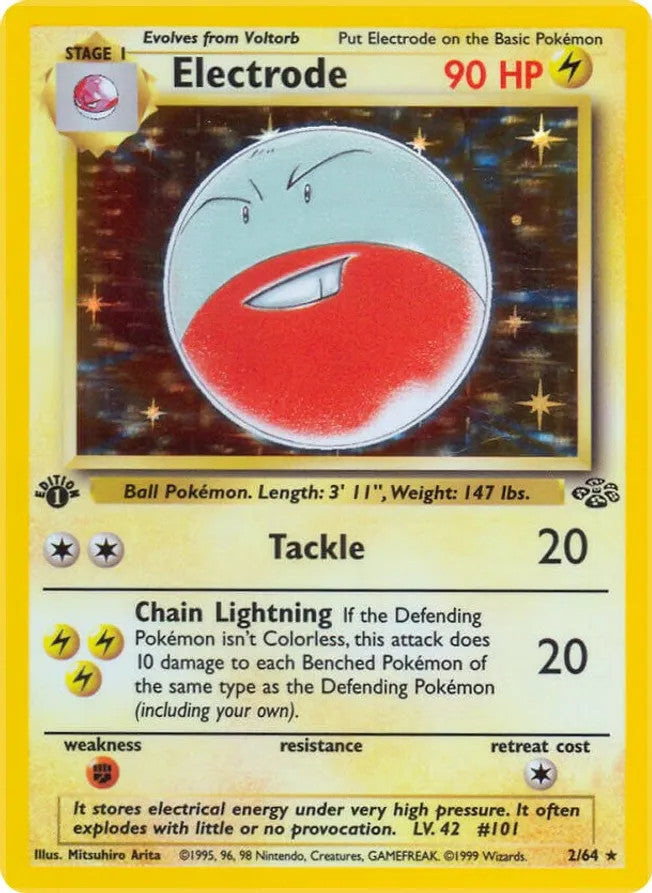 Electrode - 02/64 (JU) Holo Rare - Moderately Played 1st Edition Holofoil